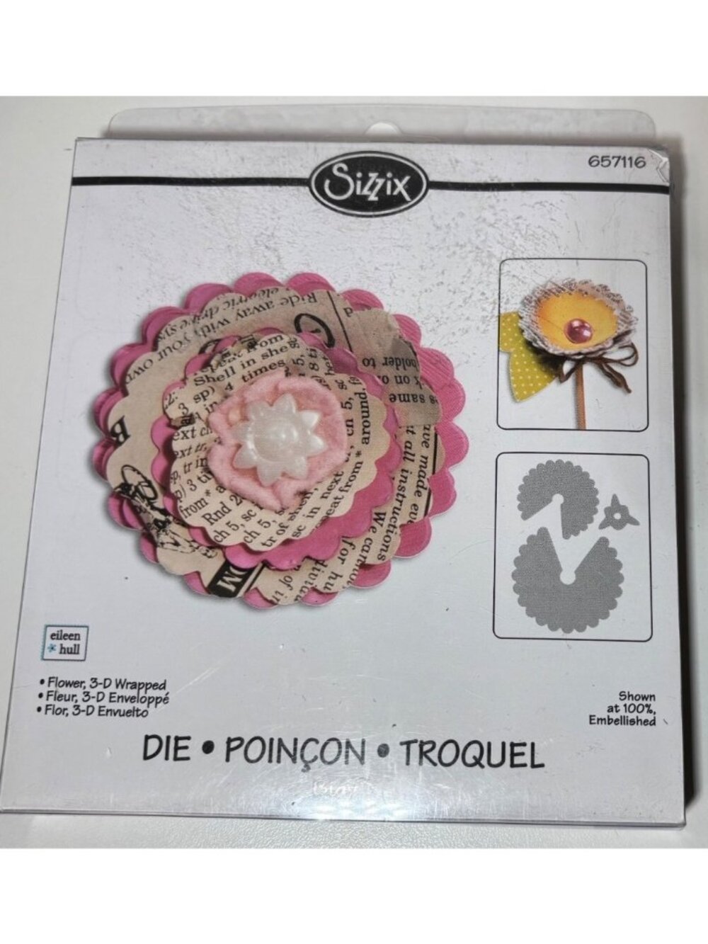 Sizzix Bigz Die Eileen Hull Flowers 3-D Wrapped #657116